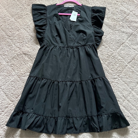Abercrombie & Fitch Dresses & Skirts - NWT Abercrombie & Fitch Black Flutter Sleeve Tiered Mini Dress Women's Size‎ S